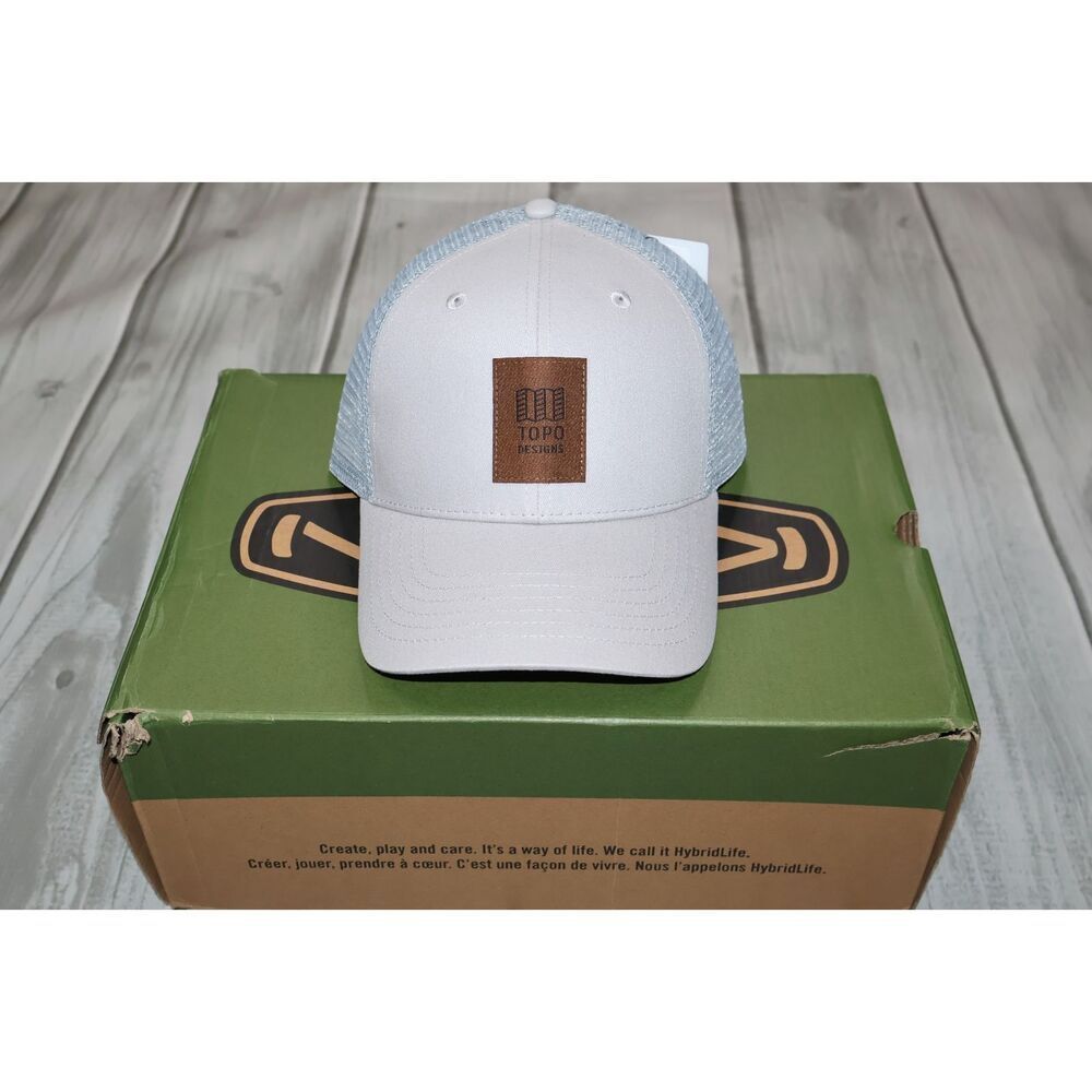 NEW Topo Designs Trucker Hat Cap Snapback Gray Original Logo Patch One Size